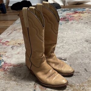 Frye Tan Leather Over-the-Knee Western Boots